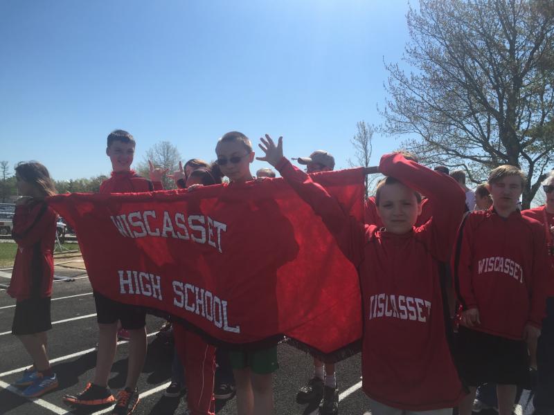Wiscasset athletes take part in opening ceremonies of a Special Olympics track and field regional event at the Wiscasset Middle High School track May 20. SUSAN JOHNS/Wiscasset Newspaper
