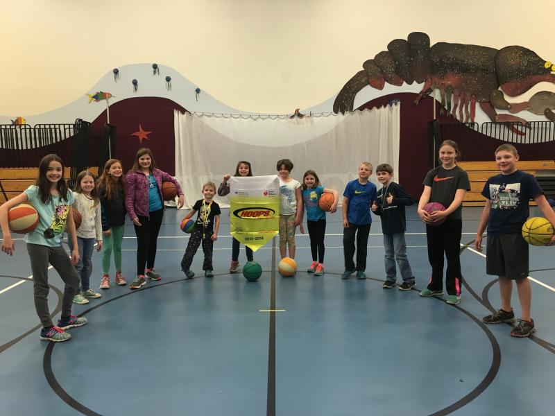 These Edgecomb Eddy School students participated in Hoops for Hearts: Madison Phelps, Elisabeth Wallace, Brynna Nelson, Carolyn Potter, Jackson Zehm, Aliyah Bowley, Lydia Currier, Abigail Clark, Spencer Wenners, Ryan Clark, Kathryn-Emma Hibbard and Connor Wenners. Courtesy photo