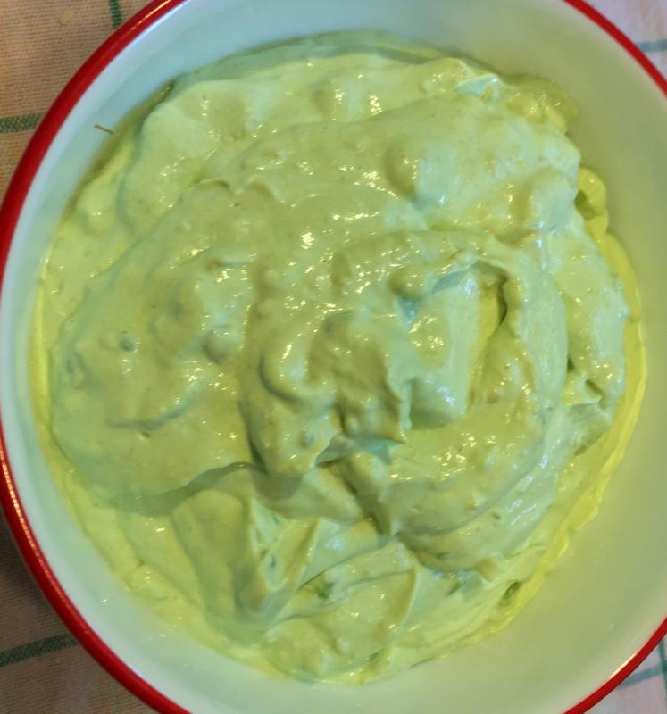 My very own sour cream avocado mixture with lime juice, cumin and cilantro. SUZI THAYER/Boothbay Register