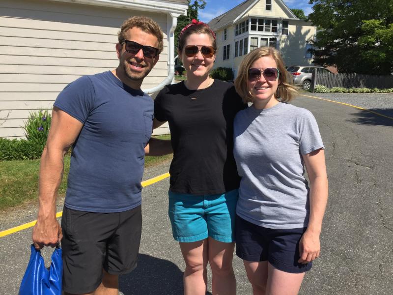 Bobby Portada from Pennsylvania, and Nancy Daly and Kim Llerena from Washington, D.C. came by boat from McKown Point. SUZI THAYER/Boothbay Register