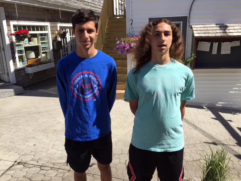 Gabe and Ariel Calandri were up from Kennebunk visiting their father, Sante, the owner of Ports of Italy. SUZI THAYER/Boothbay Register