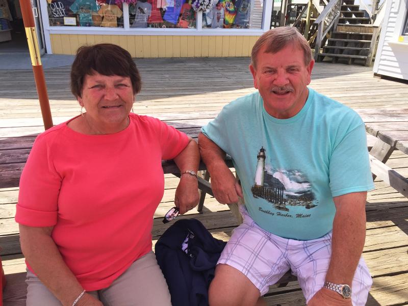 Nancy Merrick, from Augusta, and her big brother Bob Cottle, from Washington state. SUZI THAYER/Boothbay Register