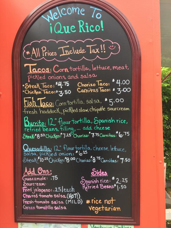 A sampling of the offerings at ¡Que Rico! in Newcastle. SUZI THAYER/Boothbay Register
