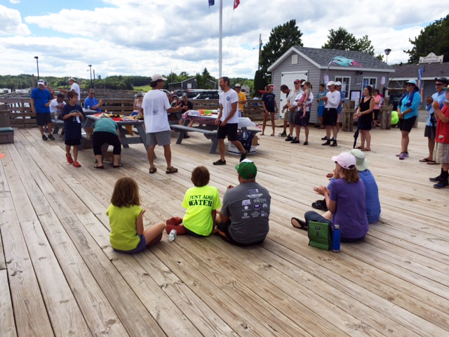 Everyone received watermelon, water, and a finish time at the end of the race. Courtesy of Lucia Droby