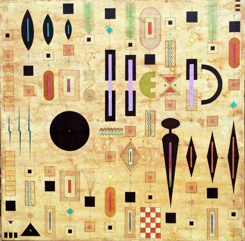 36”x 36” mixed media on paper — one of the pieces in the Nacht Musik series that will be shown at Elizabeth Moss Galleries in Rockland in August. Courtesy of Elizabeth Moss
