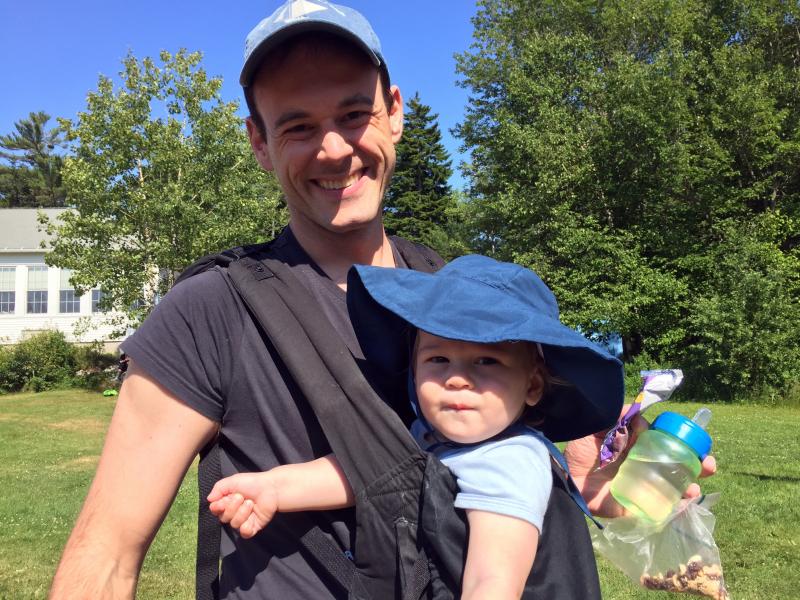 James and baby Abe Renfro attend the Family Fun Day and Summer Carnival on Southport on July 13. SUZI THAYER/Boothbay Register