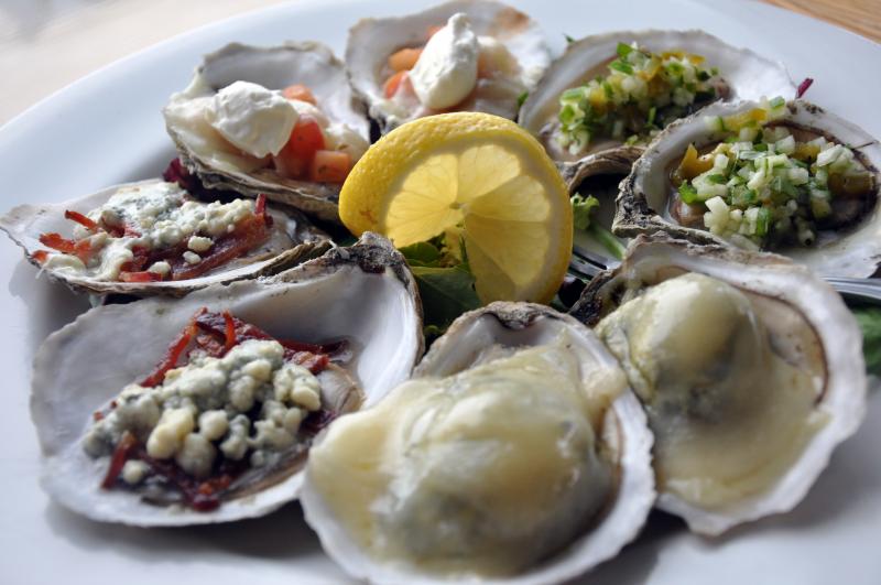 A plate of a few different oyster choices. Courtesy of Ralph Smith