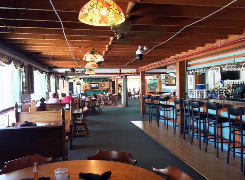 The upstairs dining area, with one of four full-service bars. SUZI THAYER/Boothbay Register