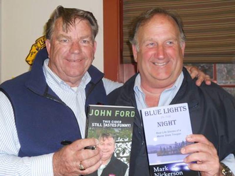 John Ford Sr. (left) and Mark Nickerson, who call themselves "two old cops," will speak at the Southport Memorial Library on Tuesday, Aug. 2, at 7:30 p.m. This is the final in a three-part series of book talks presented by the SML Library Aides this summer. Come prepared to laugh out loud at their humorous (and sometimes touching,) stories of law enforcement in Maine. Courtesy photo