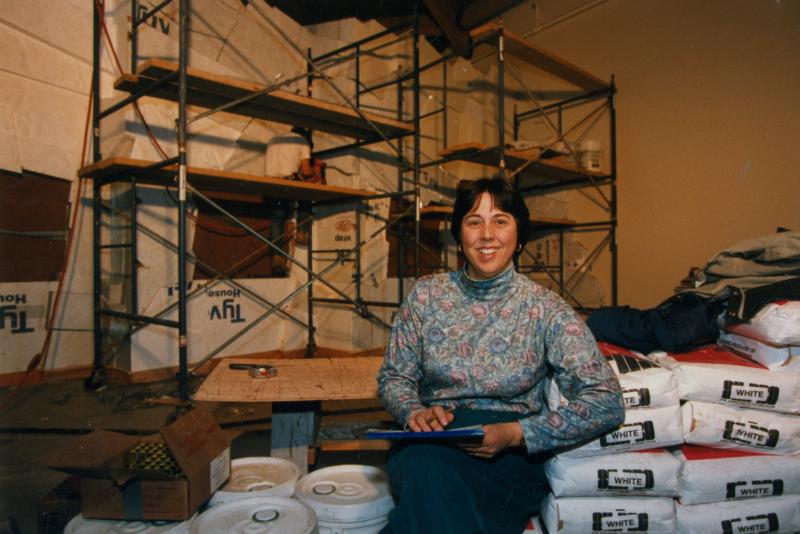 Elaine Jones in what was to become the aquarium at DMR, now the Maine State Aquarium. Courtesy of Elaine Jones
