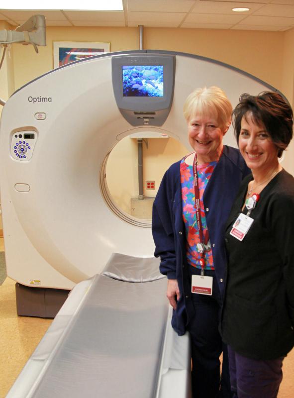 LincolnHealth’s new “64-slice” computed tomography scanner means patients can get the same high quality scans at their community hospital as at much larger hospitals. The new machine also means patients receive significantly less radiation. Pictured with the scanner are LincolnHealth Diagnostic Imaging Director Lana Brandt, left, and CT Scanner Technologist Pam Hepburn. Courtesy of LincolnHealth