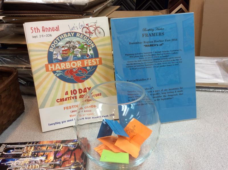 Guess right, win a prize at Boothbay Harbor Framers. KATRINA RICKERMANN/Boothbay Register