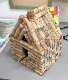 Birdhouse made from wine corks by Barbara Welborn. Courtesy of Kimberly Welborn
