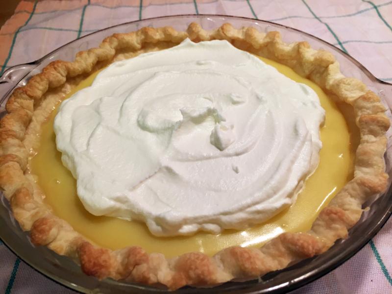 Butter pie with whipped cream (Homemade — duh). SUZI THAYER/Boothbay Register