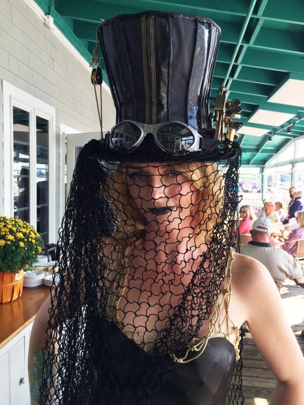 Kathleen Sheehan wowed the crowed in her wild outfit designed and created by Team Calypso: Lindy Bragg, Susan Brackett, Carrie Langlois, Pandy Dickinson, Margaret Tew and Nicole Waller. SUZI THAYER/Boothbay Register