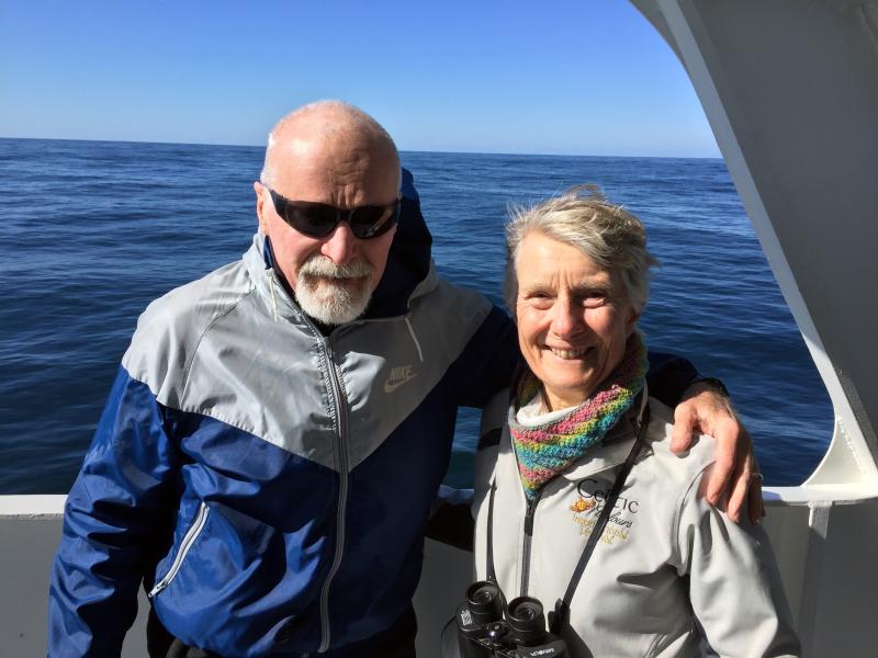 Art and Sue Stukey from Montpelier, Vermont are on the Harbor Princess for their third whale watch. SUZI THAYER/Boothbay Register
