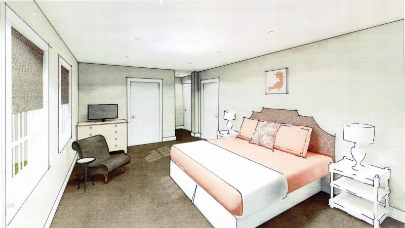 Imagery of a guest room at the Russell House Bed & Breakfast. Courtesy of Knickerbocker Group