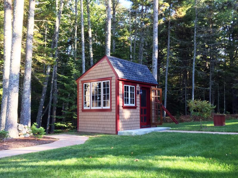 An old shed was transformed into an office with a water view. SUZI THAYER/Boothbay Register