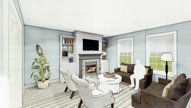 Imagery of the new sitting room at the Russell House Bed & Breakfast. Courtesy of Knickerbocker Group