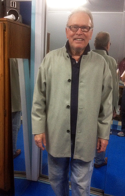 Tom Cramer in a jacket made by Mattie Welch. Courtesy of Mattie Welch
