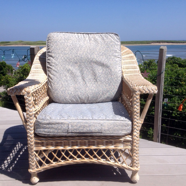 Wicker chair cushions made by Mattie Welch. Courtesy of Mattie Welch