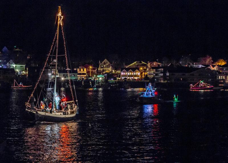 The lighted boat parade. Courtesy of Michael Leonard