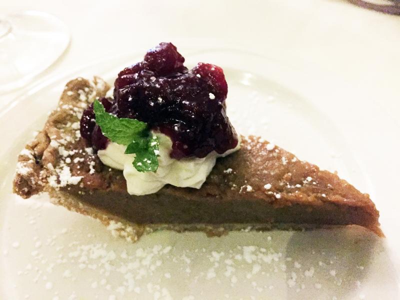 Dessert included in the Four-Course Tasting Menu at Ports of Italy on Dec. 2 was torta di zucca – pumpkin pie with whipped cream. SUZI THAYER/Boothbay Register