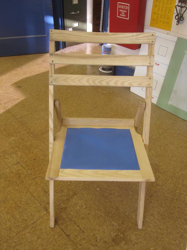 The Coastal Comfort Chair, made by BRHS’s Making and Marketing class. MORGAN CALLAN ROGERS/Boothbay Register