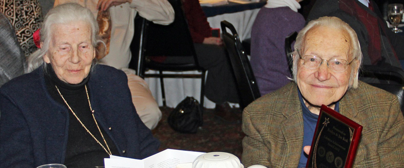 Jan and Evelyn Kok receive Outstanding Citizenship at Central Aroostook Chamber of Commerce awards night, Jan. 24, 2013. The couple spent their lives sharing and teaching music and art, giving to their neighbors at home in Presque Isle and to the children of all ages all over New England. Courtesy of the Central Aroostook Chamber of Commerce