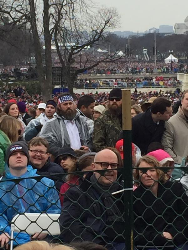 Rep. Stephanie Hawke photographed Duck Dynasty’s Willie Robertson sporting his familiar American Flag bandana during Donald J. Trump’s inauguration last week. Courtesy photo