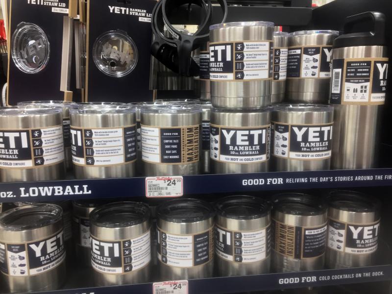 YETI hot/cold cups are in high demand at Ames True Value. SUZI THAYER/Boothbay Register