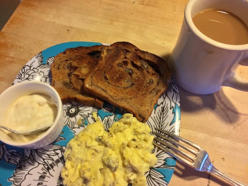 A typical weekend breakfast at my house. Nothing to write home about, but yummy nonetheless. SUZI THAYER/Boothbay Register