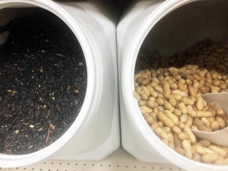 Black oil sunflower seeds and peanuts can be bought in bulk. SUZI THAYER/Boothbay Register
