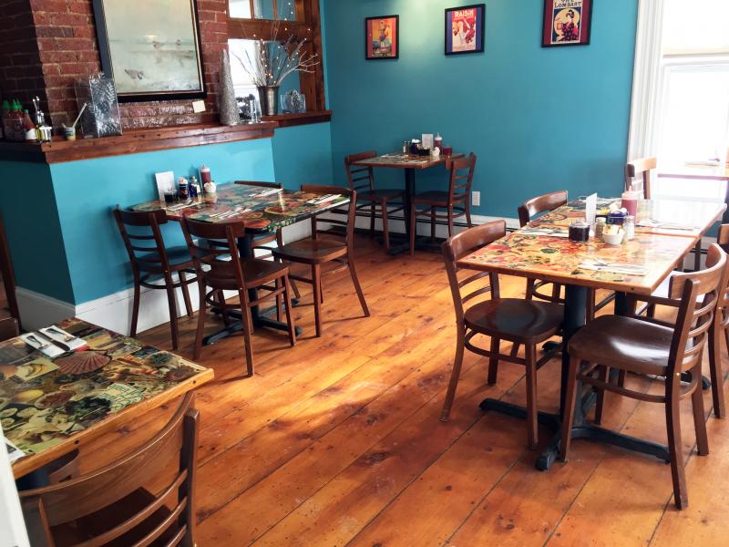 One of the three dining areas at Crissy’s Breakfast & Coffee Bar. SUZI THAYER/Boothbay Register