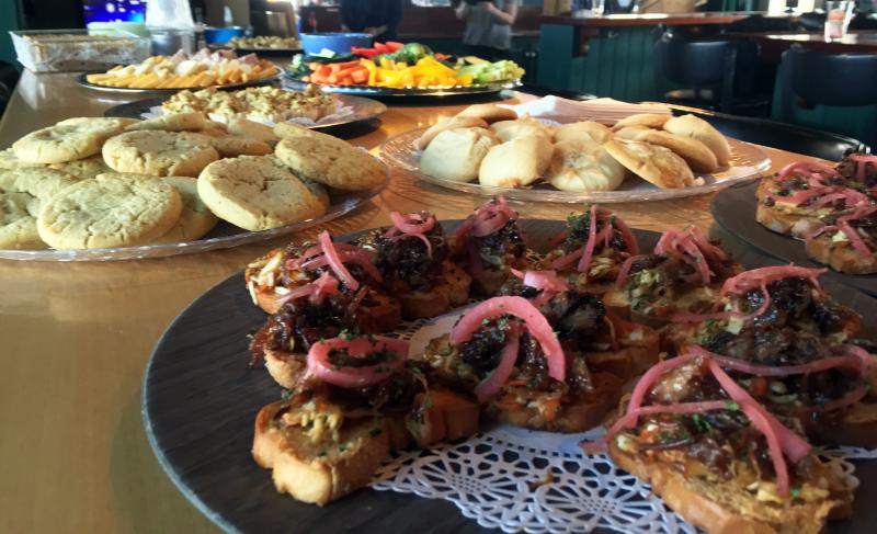 Hors d’oeuvres at the event at McSeagull’s on Feb. 19 were over the top, thanks to chef Bobby Clunie. SUZI THAYER/Boothbay Register