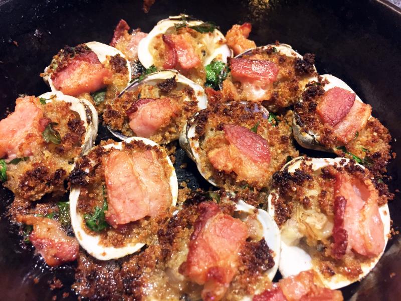 Clams casino at Suzi’s house in Edgecomb. SUZI THAYER/Boothbay Register