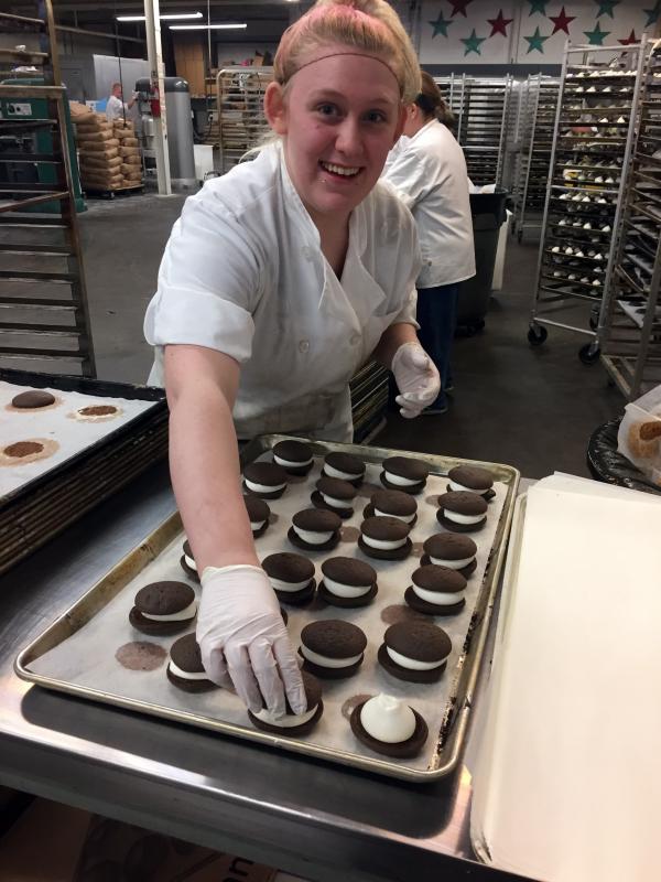 Making Wicked Whoopies at the bakery in Gardiner. SUZI THAYER/Boothbay Register