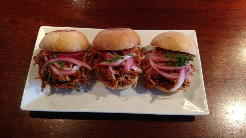 Barbecued pork sliders by Bobby Clunie. Courtesy of Bobby Clunie