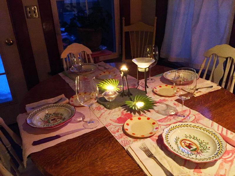 The pretty table, before the mess. SUZI THAYER/Boothbay Register