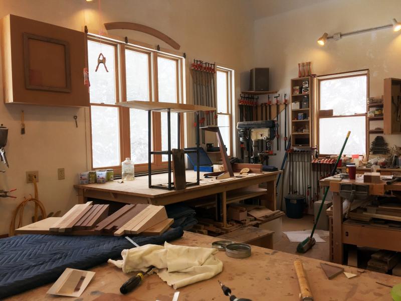 Eben Blaney’s studio in Edgecomb. SUZI THAYER/Boothbay Register