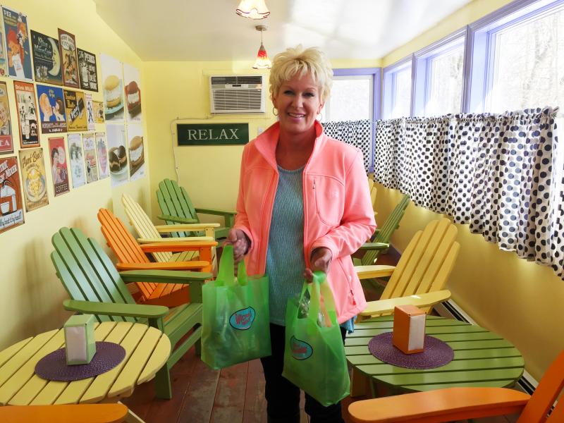 Amy Bouchard in her Farmingdale Wicked Whoopies shop. SUZI THAYER/Boothbay Register