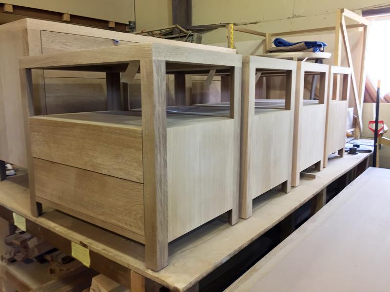 Unfinished chests of drawers ready for shipping at Elkins & Co. in Boothbay. SUZI THAYER/Boothbay Register