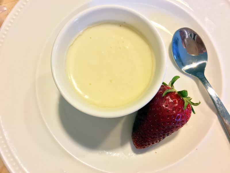 Lemon posset, with a strawberry. Simply ridiculous. SUZI THAYER/Boothbay Register