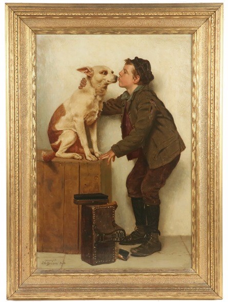This John George Brown painting is being auctioned off. Courtesy of Thomaston Place Galleries John George Brown painting at Thomaston Place Galleries
