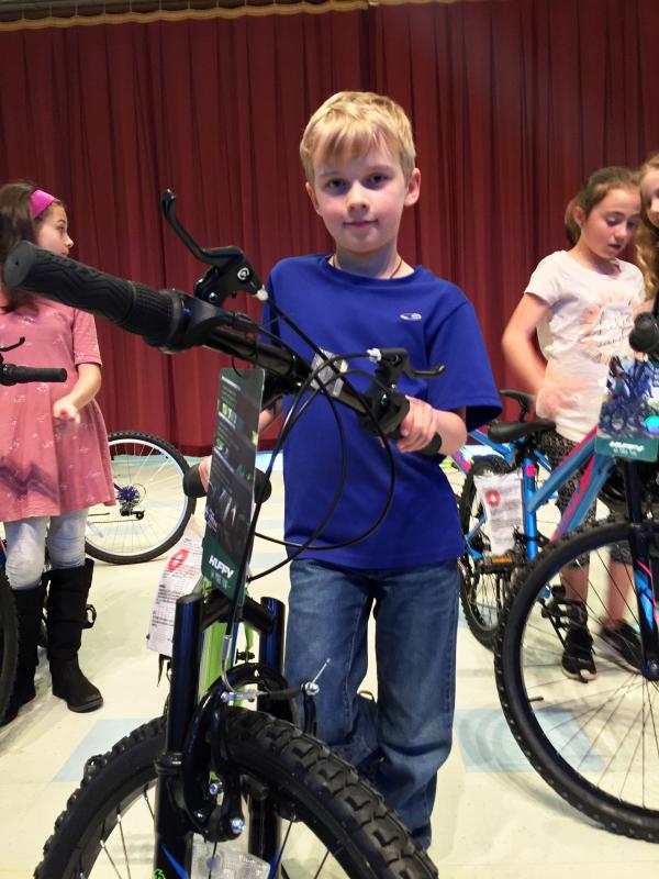 Takoda Dionne and his new bike. SUZI THAYER/Boothbay Register
