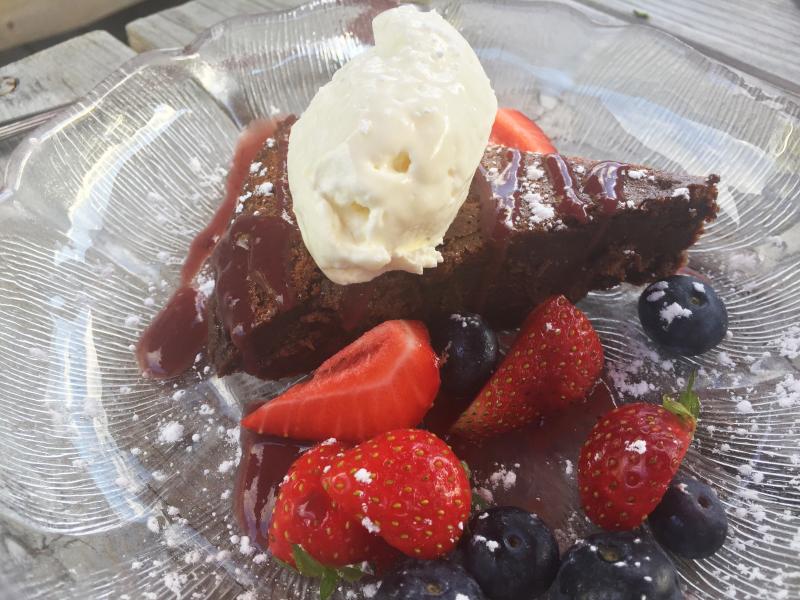 A flourless chocolate torte at the Carriage House Restaurant. SUZI THAYER/Boothbay Register