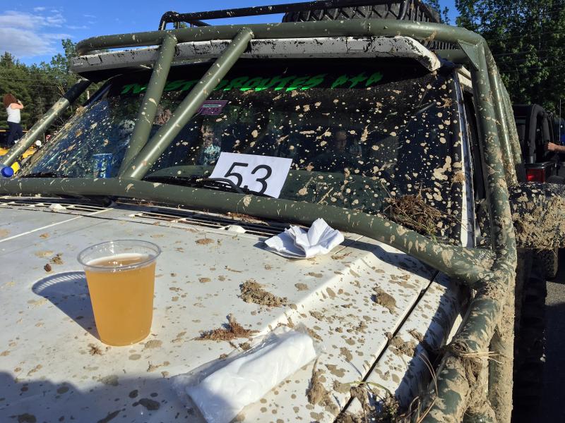 The dirtiest Jeep, and a beer. SUZI THAYER/Boothbay Register