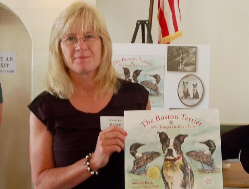 Author Michelle Patch with her book illustrated by Thomas Block. ART MAYERS/Boothbay Register
