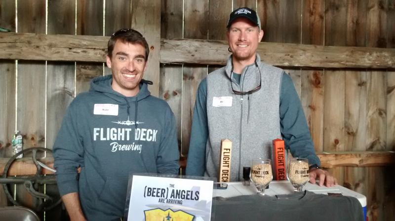 Nate Wildes and Nic Gallant from Flight Deck brewery in Brunswick. Brew Angels is a takeoff on the famous Navy flying team, the Blue Angels. Get it? MORGAN CALLAN ROGERS/News Contributor