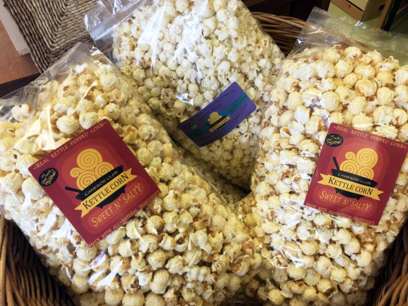 Large bags of Cameron Clan Kettle Corn. SUZI THAYER/Boothbay Register